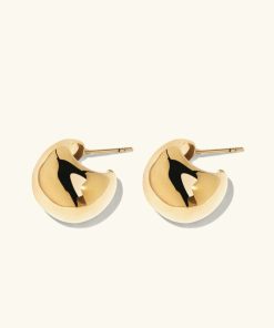 Orhangen Ani Jewels | Chunky Dome Earrings Gold Guld