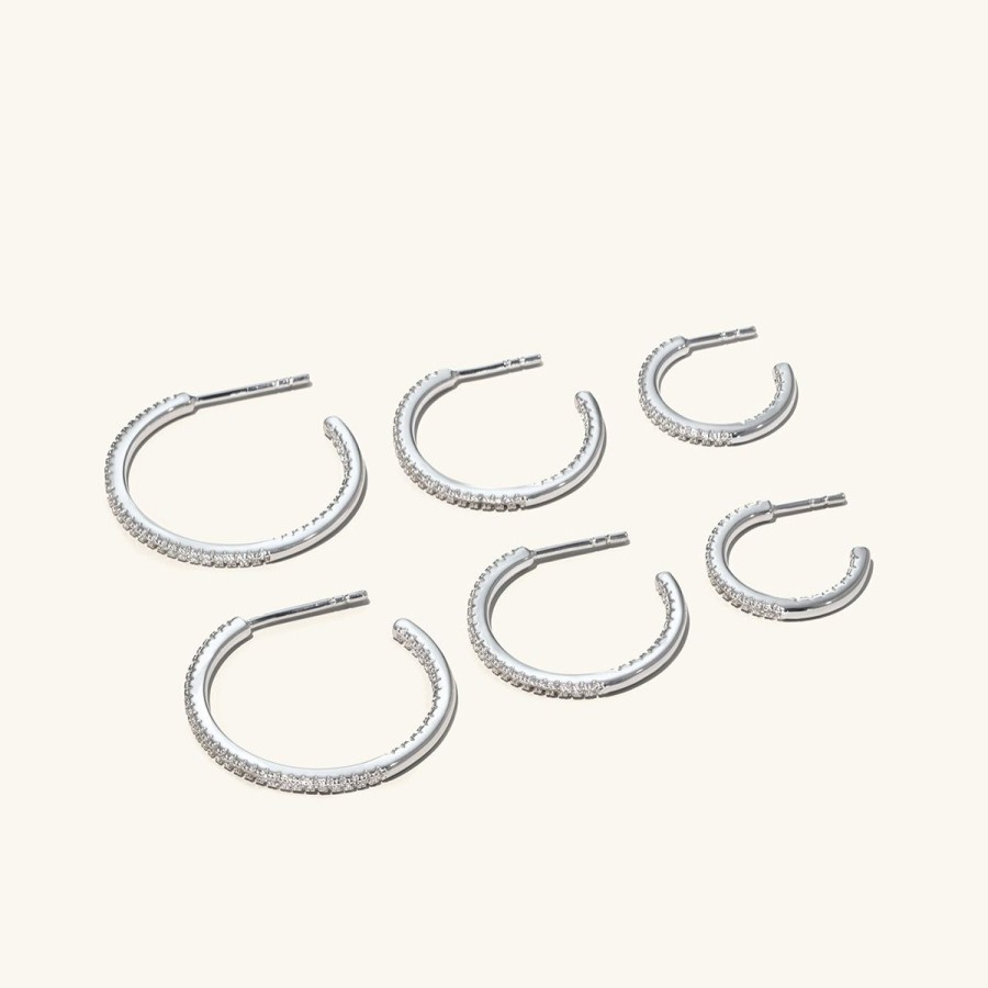 Orhangen Ani Jewels | Stone Hoops Silver