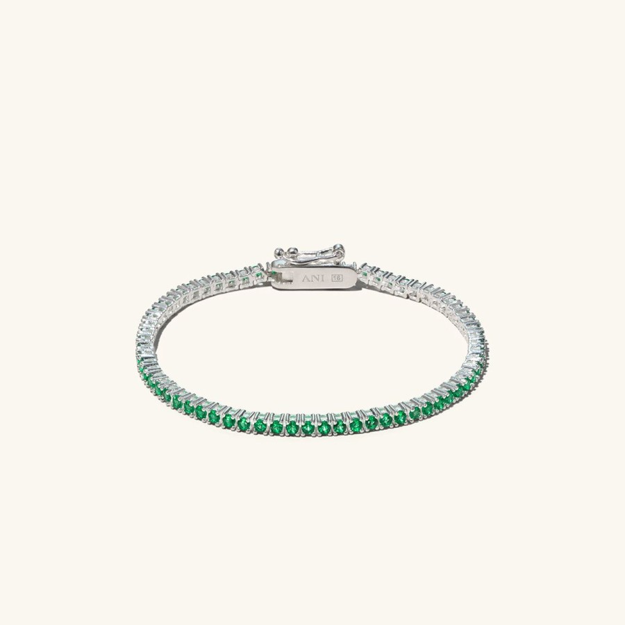 Armband Ani Jewels | Tennis Bracelet Green Silver