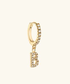 Orhangen Ani Jewels | Stone Letter Hoop Gold Guld