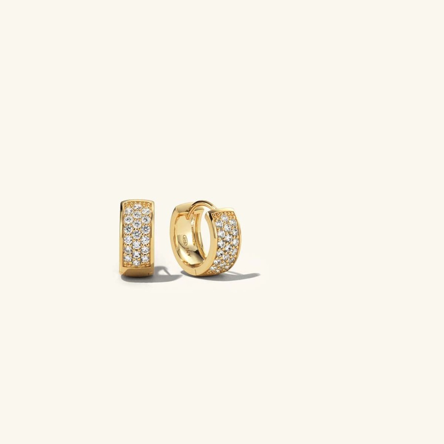 Orhangen Ani Jewels | Pave Bold Huggie Hoops Gold Guld