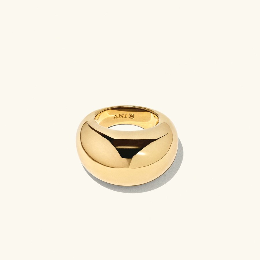 Ringar Ani Jewels | Ellipse Ring Large Gold Silver