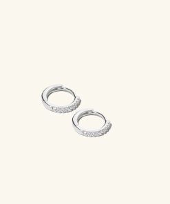 Orhangen Ani Jewels | Stone Huggie Hoops Silver