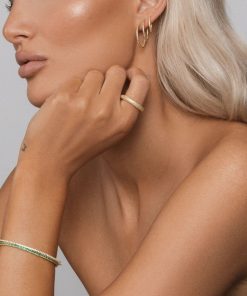 Orhangen Ani Jewels | Stone Hoops Gold Guld