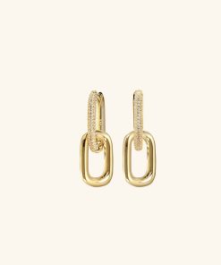 Orhangen Ani Jewels | Chain Earrings Pave Gold Guld