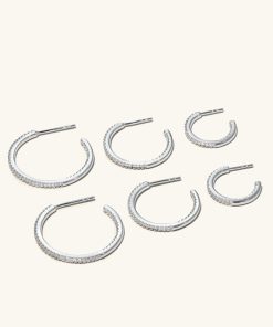 Orhangen Ani Jewels | Stone Hoops Silver