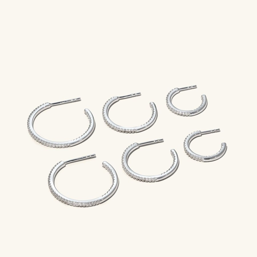 Orhangen Ani Jewels | Stone Hoops Silver