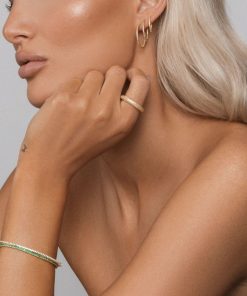 Orhangen Ani Jewels | Stone Hoops Gold Guld