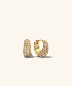 Orhangen Ani Jewels | Pave Dome Huggies Gold Guld