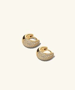 Orhangen Ani Jewels | Pave Dome Huggies Gold Guld