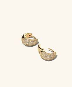 Orhangen Ani Jewels | Pave Dome Huggies Gold Guld