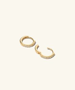 Orhangen Ani Jewels | Stone Huggie Hoops Gold Guld