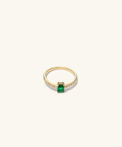 Ringar Ani Jewels | Baguette Emerald Ring Gold Guld